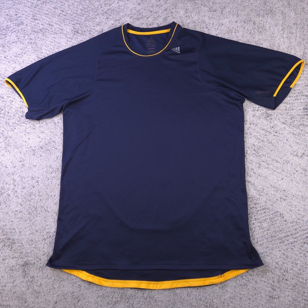 Adidas Soccer Jersey Mens XL Formotion Short Sleeve Football Futbol Navy Yellow